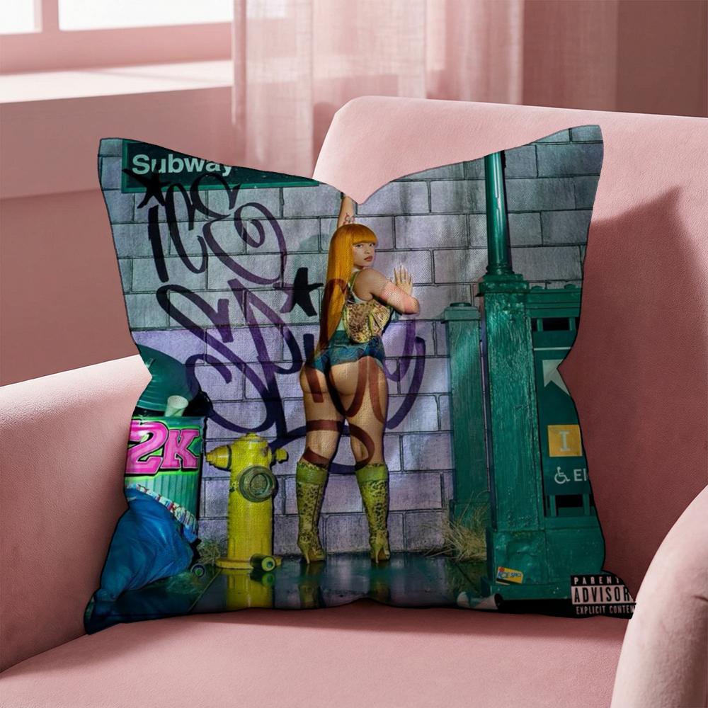 I-Ice Spice Y2k Cushion Cover Multi-Scene Pillow Cover for Home & Car - Reversible, Soft & Durable for Daily Use