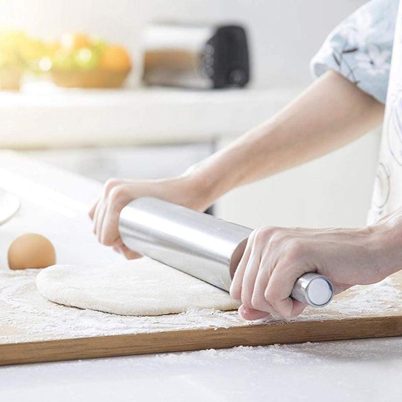 Stainless Steel Rolling Pin Non Stick Rolling Pin For Baking Dough Pizza Pie Baking Making Tool Kitchen Accessories