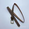 Color Solid Retro Feminine Long Dress Ethnic Style Pu Belt For Outfits Spring