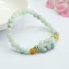 Shoubao Pixiu | Moisturizing Bean Green A-grade Jadeite Bracelet with Simple Chinese Style and Atmospheric Pixiu Jade Bracelet
