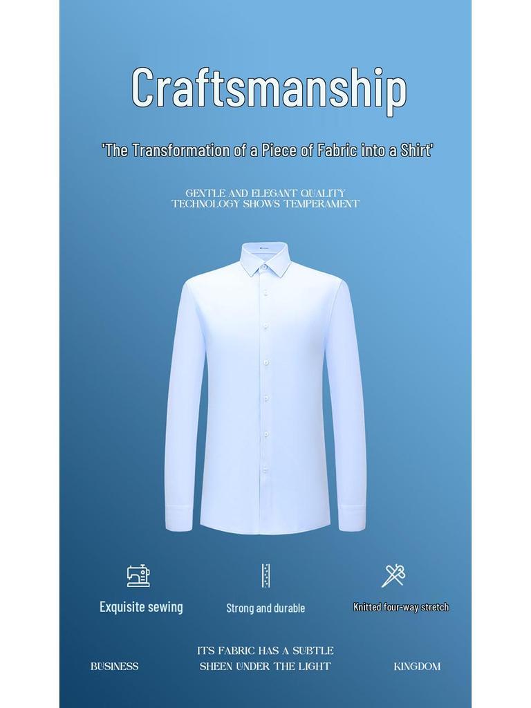 Unisex bügelfreies Baumwoll-Stretch Langarmhemd für professionelle Business-Kleidung