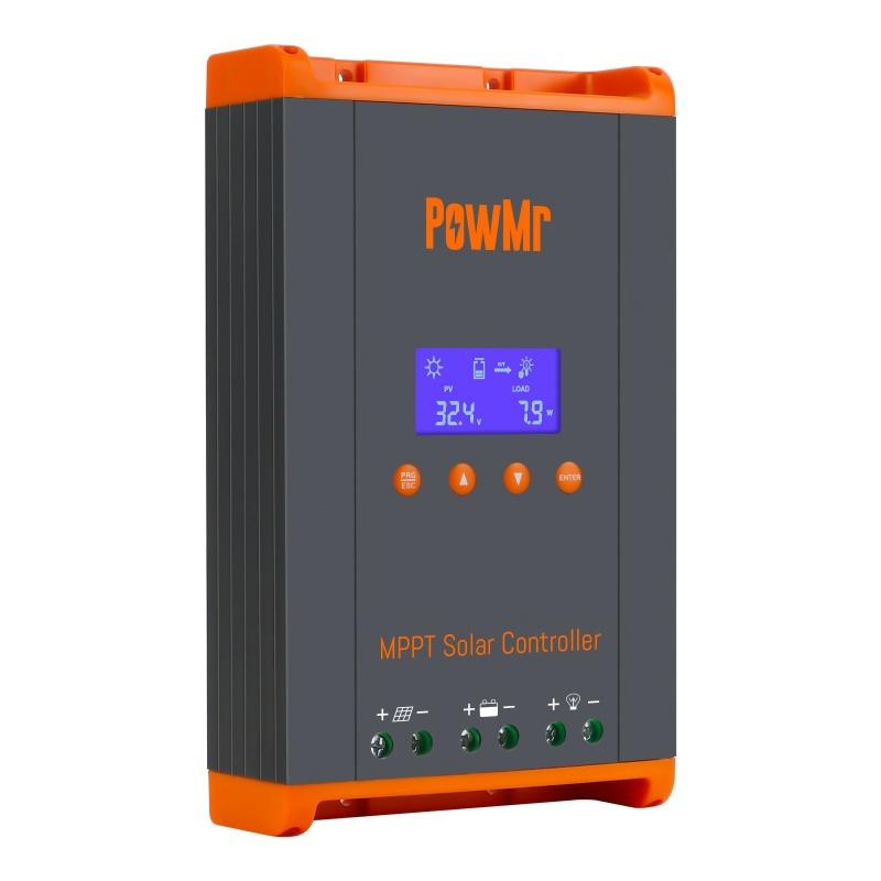 Солнечный контроллер заряда PowMr MPPT 60A Макс. PV 160В Авто 12В 24В 36В 48В Параллельное подключение до 12 устройств для свинцово-кислотных литиевых аккумуляторов 12V 24V 36V 48V Auto