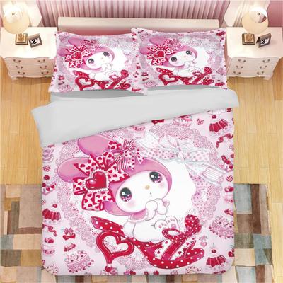 Serie Sanrio Kuromi Set Copripiumino per Bambini King Size Copertura di Lusso 100% Poliestere 3 Pezzi Regali di Natale Decorazioni per la Casa