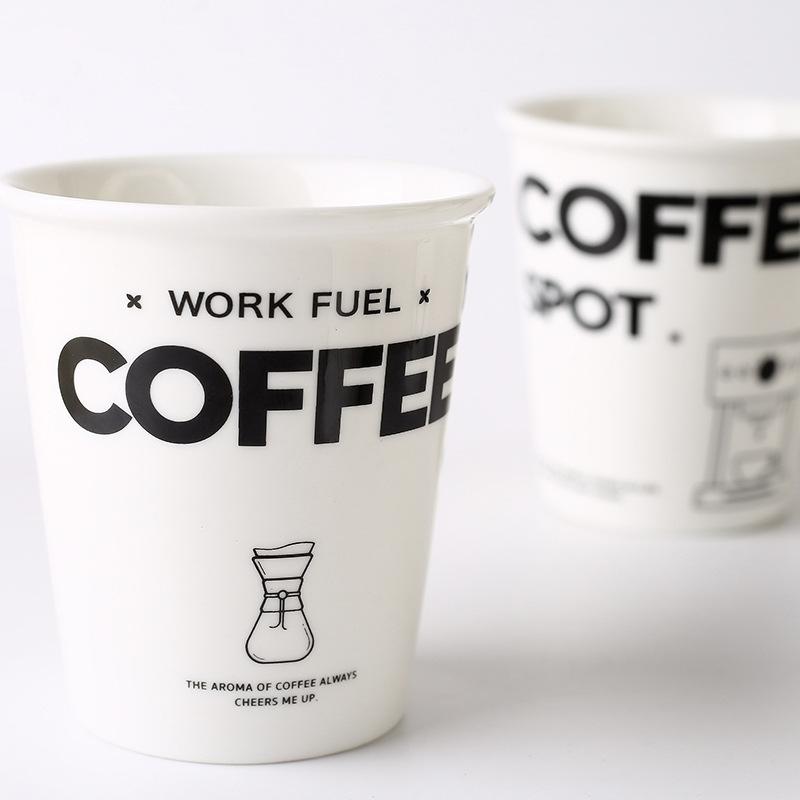 300ml Ceramic Cup Imitation Paper Cups Coffee Cup For Kitchen Coffee Shop Restaurant,Latte Mug,Drinkware Gift Souvenir