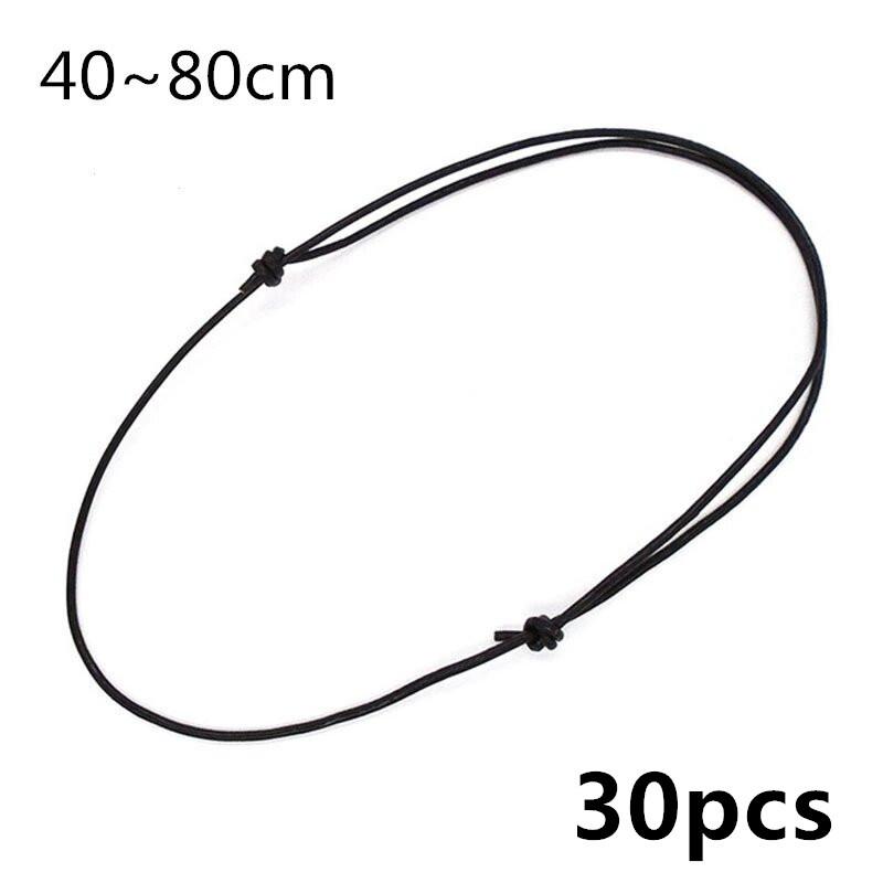 Black Adjustable 40-80Cm Waxed Cord Leather Necklaces For Women Men Accessories Simple Trendy Rope Long Necklace Fit Diy Pendant