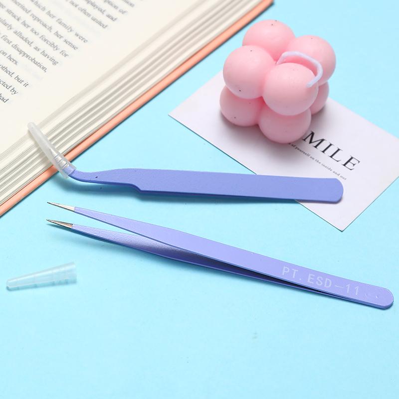 1Set Stainless Steel Straight Curved Tweezers For Nail Art Sticker  Picking Tool Makeup Eyelash Diy Tweezer Tool