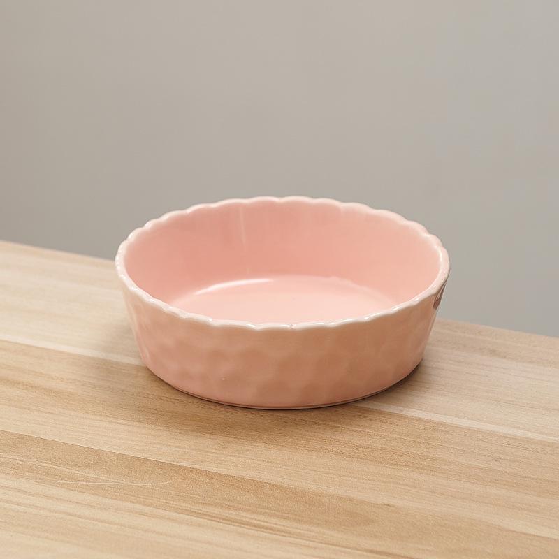 New Hammered Underglaze Ceramic Bowl - Solid Color for Salads & Fruits