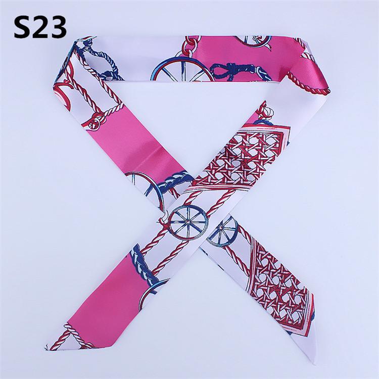 47 Colors Brand Bandana Small Silk Bag Scarf Women Head Hijab Scarf Long Skinny Scarves For Ladies Fashion Headband