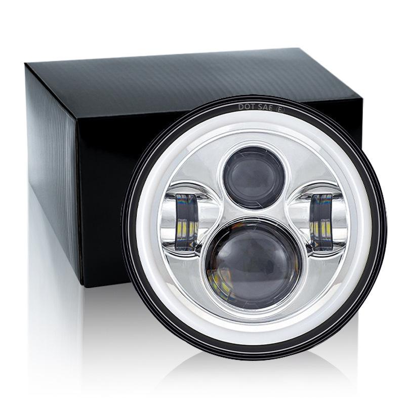

Фары Wrangler Полностью круглые 4 бусины 7 дюймов Серебристый низ Фары для мотоцикла Harley, Модифицированный дальний и ближний свет Светодиодные фары H4