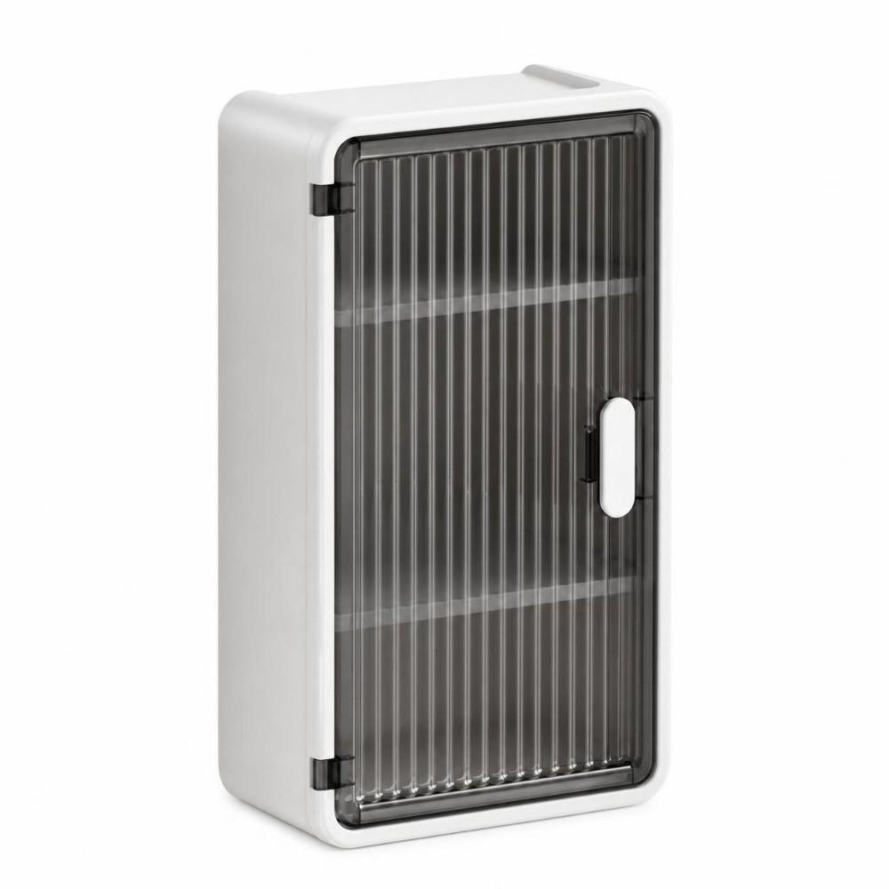 Wandmontiertes Schrank-Aufbewahrungsregal Offene Tür Kunststoff-Aufbewahrungsregal Toiletten-Organizer black