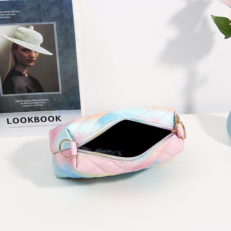 Geantă portabilă, minimalistă, la modă, pentru femei, geantă pătrată mică, versatilă, cu broderie colorată, cu zăbrele cu diamante.