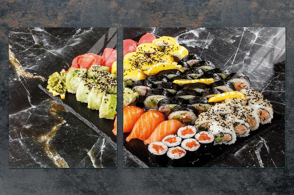 SZKLANA PŁYTA I DESKA DO KROJENIA 100x52 SUSHI