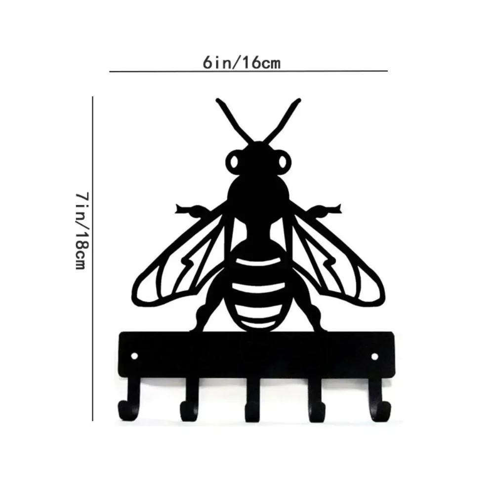 Portachiavi Appendiabiti Ape Miele - 15 cm di Larghezza Metallo Arte da Parete Scaffale Portaoggetti Organizzatore Decorativo per Chiavi e Accessori