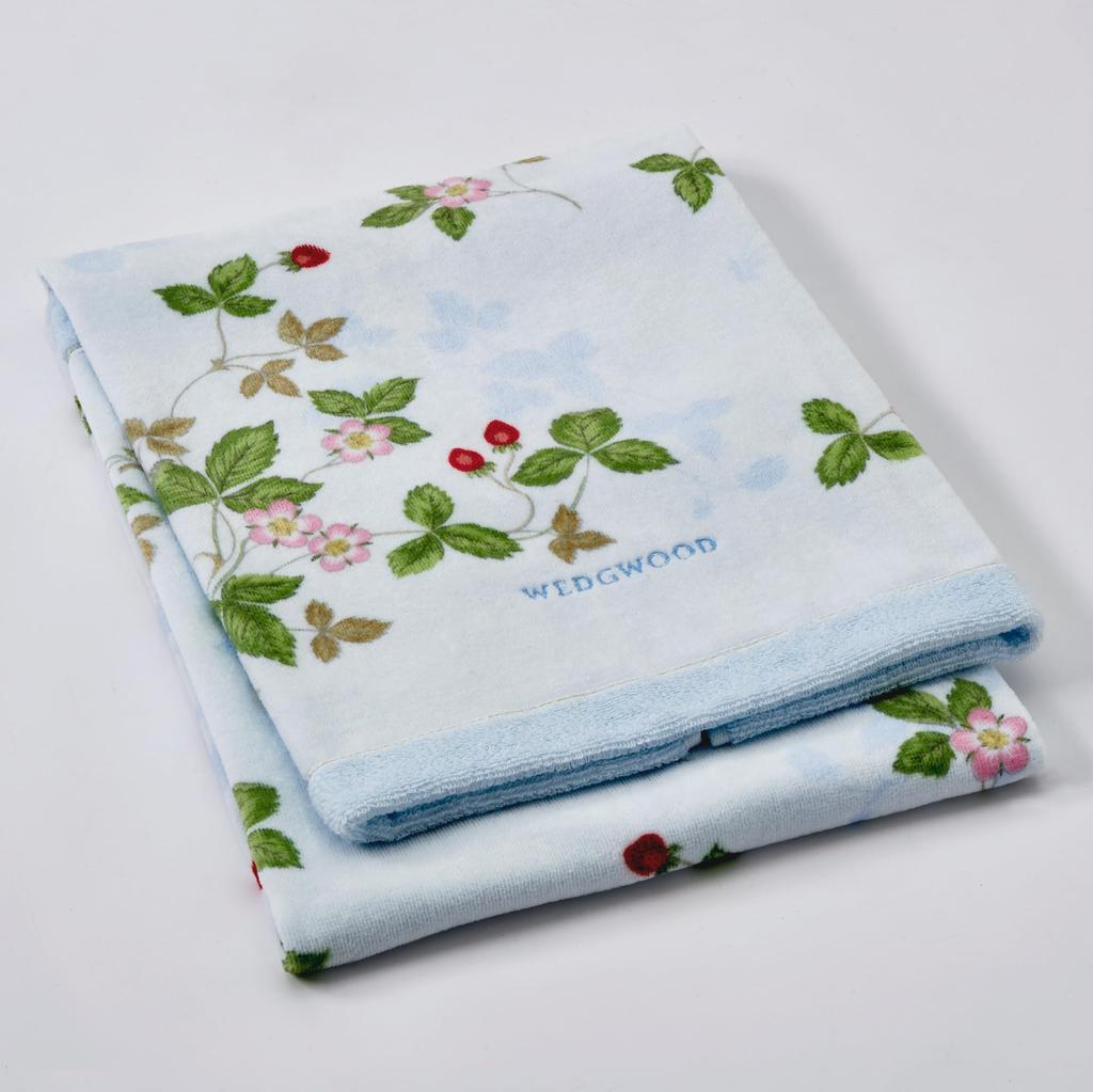Nishikawa Imabari Bad Wedgwood Wild Hergestellt in TT13405601 Handtuch, 60x120cm, Waschbar, 100% Baumwolle, Erdbeere, Weich, Japan, Blau,