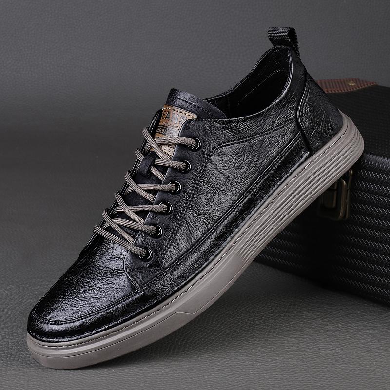 Summer breathable shoes British casual leather shoes business dress soft baseplate shoes trendy shoes