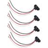 4PCS 3 Pin Truck Trailer Light Connector, 3 Prong Pigtail Harness Molded Fit For Sealed 4" Round Lights & 6" Oval Lights, Right Angle 3 Wire Plug