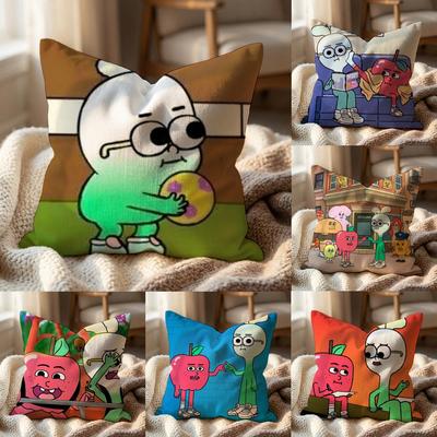 Poszewka na poduszkę Anime Jedzenie A-Jabłka I Cebule Wielofunkcyjna Poszewka na Poduszkę do Domu i Samochodu - Dwustronna, Miękka i Trwała do Codziennego Użytku