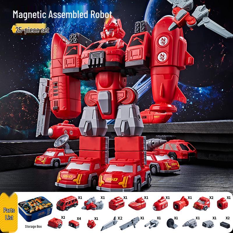 Children's 3D Magnetic Transforming Robot Car Toy - Versatile Warrior Model