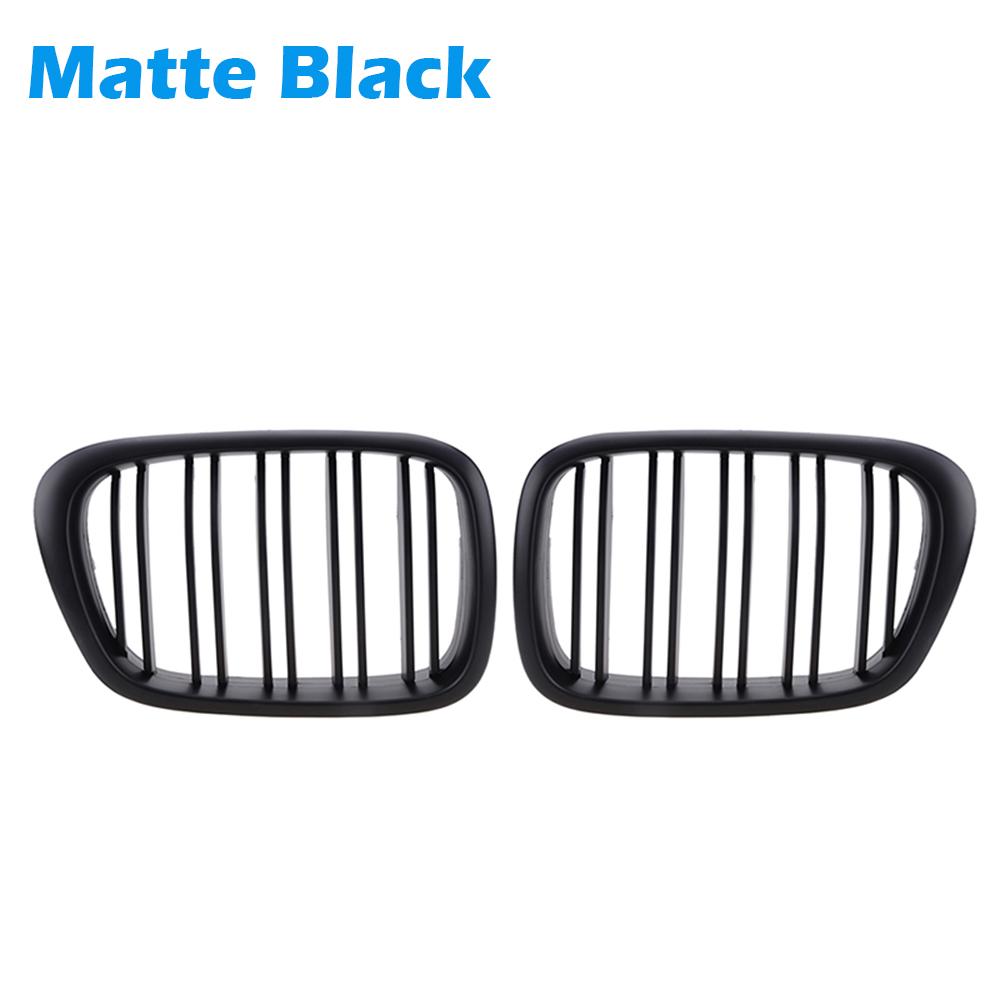 

Рифмованная решетка почек, передний бампер, двойная планка, черная решетка, подходит для BMW 5 серии E39 M5 1997-2003, замена автомобильных аксессуаров Car Grille Matte