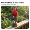 Parrot Figurine with Tree Trunk Base Vibrant Carved for Garden
