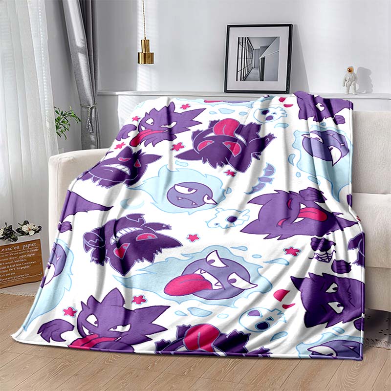 P-Pokemon G-Gengar Print Blanket Warm Soft and Comfortable Home Travel Blanket Sofa Bedding Camping RV Blanket Luxury Gift