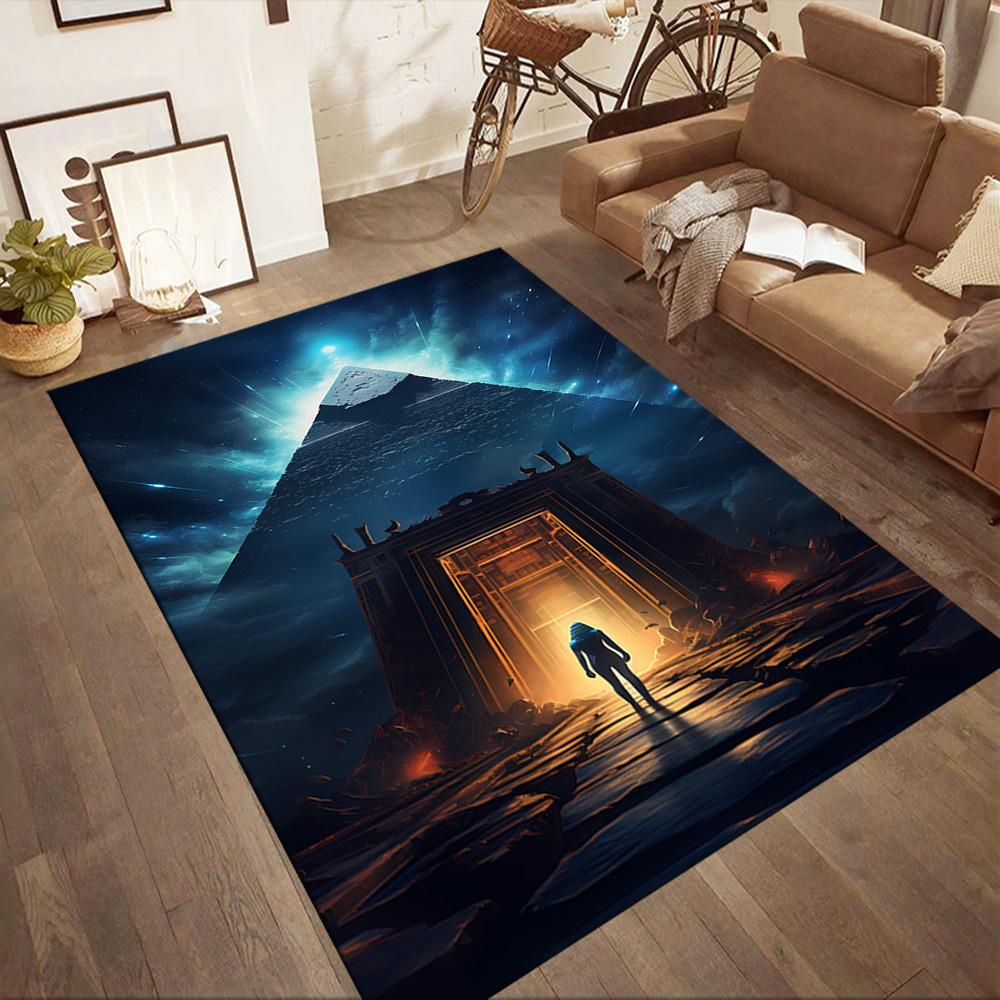 Egyptian Hieroglyphic Design Floor Mats for Living Room, Bedroom and Room Decoration Are Suitable for Gifts.