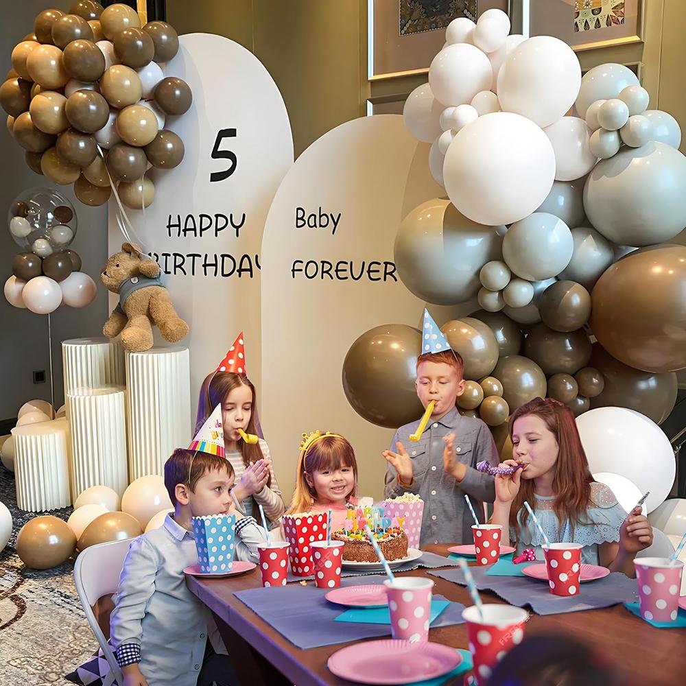 Retro Brown Balloons Arch Kit White Sand Nude Khaki Balloon Garland Wedding Bride Shower Home Birthday Party Decoration Globos