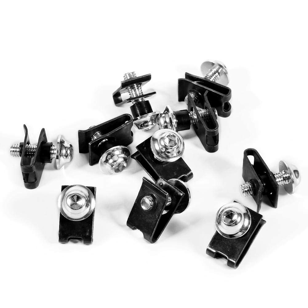 Qiilu [10pcs] 0.2 X 0.6 Inch (5 X 16 Mm) Clip Nut Screw Type