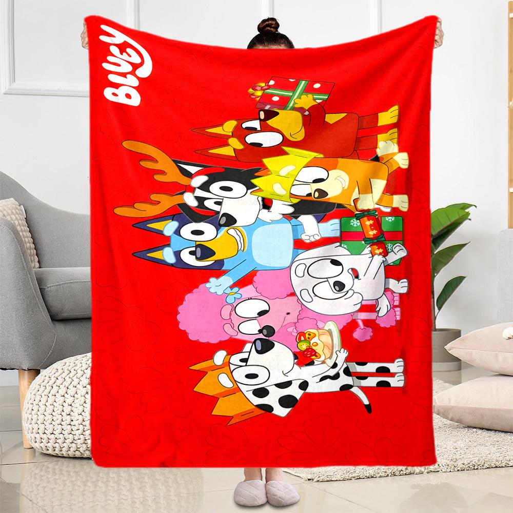 Bluey's Colorful Friends Blanket Warmthful Decor Great for Couch Livingroom Seaside for All Occasions Digital Print Gifts For Family Or Friends