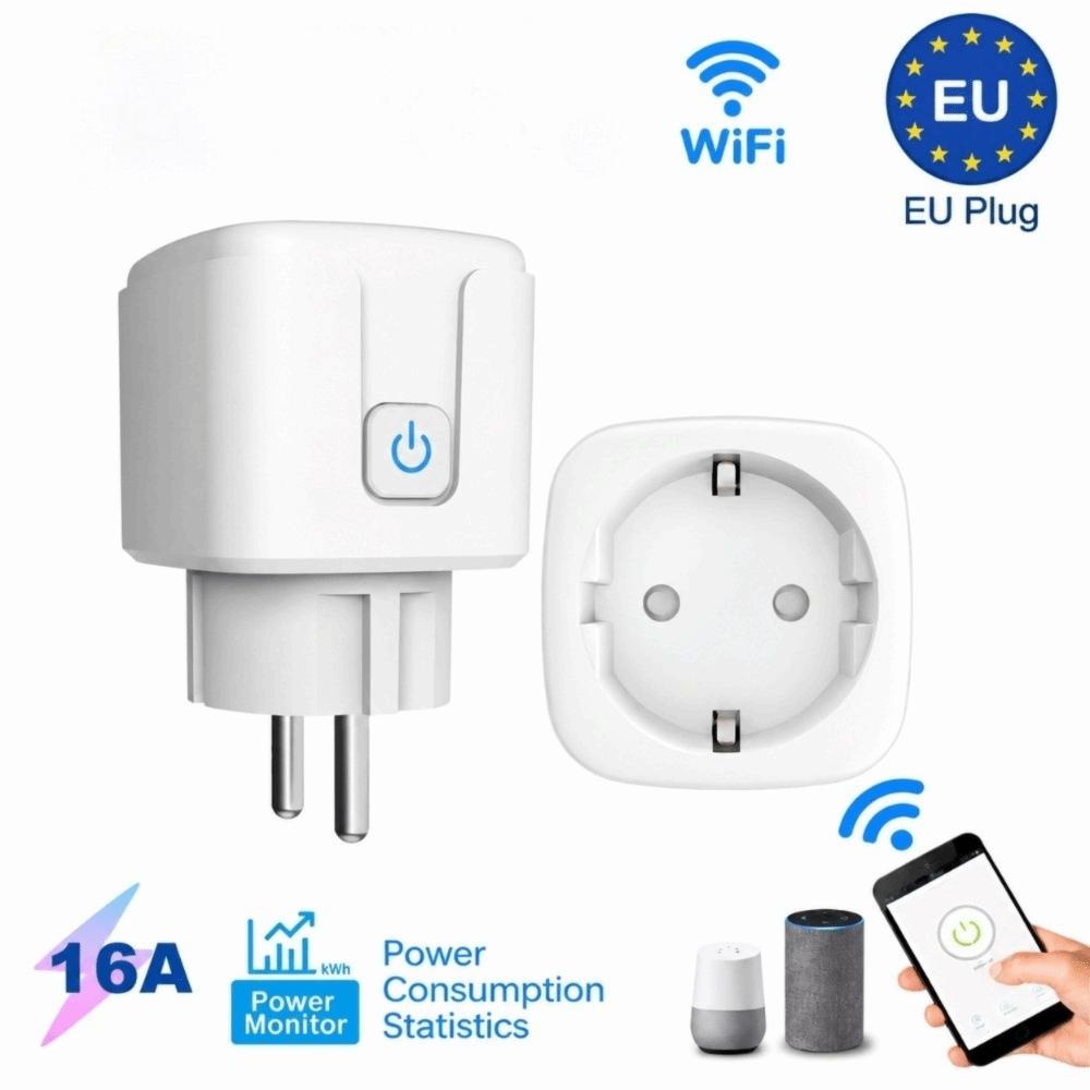 Voice Control Smart Plug EU Standard 16A EU EU Smart Socket Durable WiFi Smart Socket  Smart Home