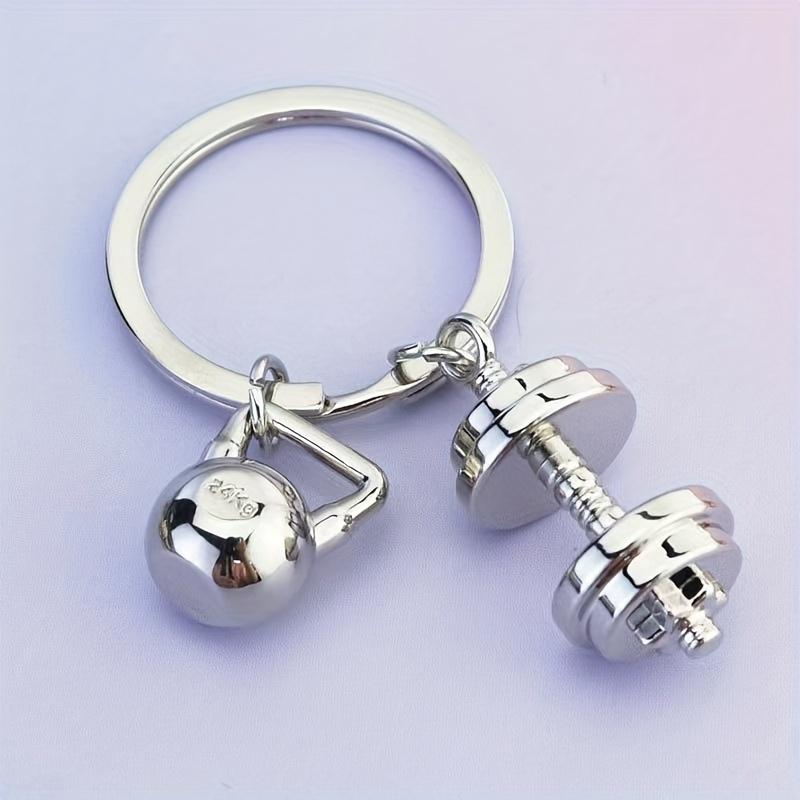 European And American Fashion Trends Combined With Golden Material DIY Dumbbell Keychain, Street Unisex Hip-hop Style Clothing And Accessories