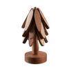 4PCS Wooden Trivets for Hot Dishes Folding Tree Shape Design Anti Scald Heat Resistant Table Mat Set Coaster Wood Placemats Pot
