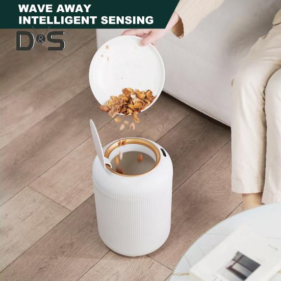 Søppelbøtte med bevegelsessensorlokk Stor kapasitet Håndfri betjening Baderom Automatisk smart søppelbøtte Søppelkurv