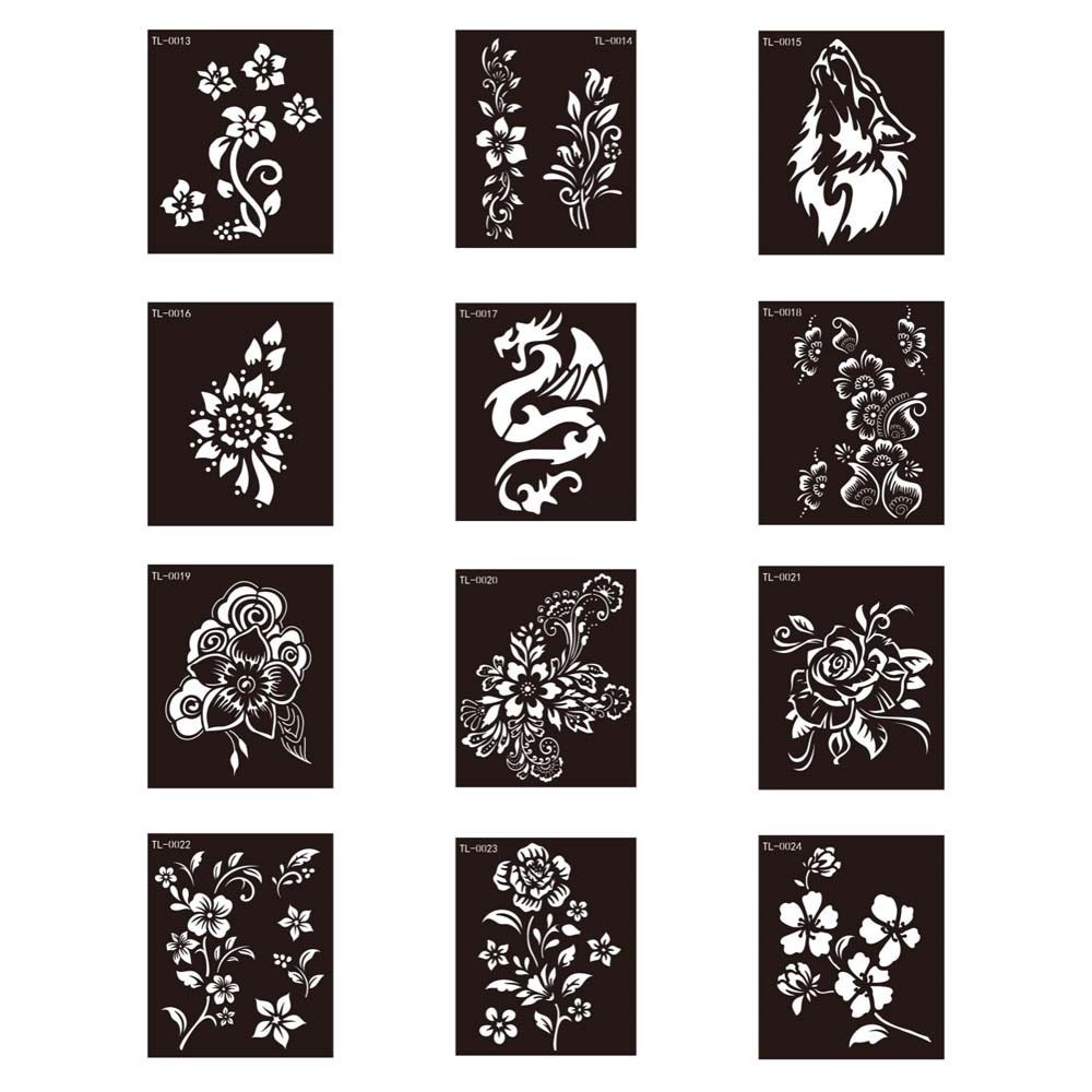 Fake Tattoo Decals Henna Tattoo Template Mehndi Stickers Body Art Sticker Temporary Tattoo Girls