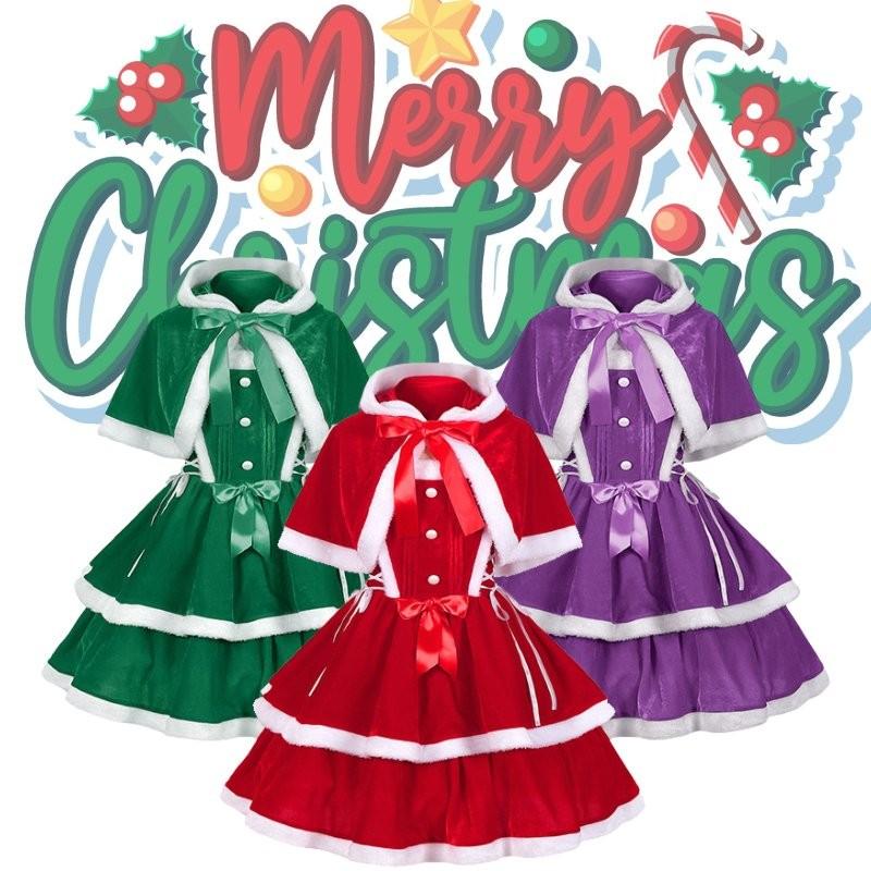 Party Christmas Girl Skirt Festivals Cosplay Decoration Costume Performance Set
