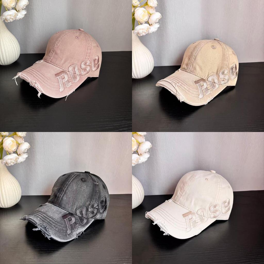 Vintage Style Pink Baseball Cap With Embroidered Letters For Casual Men Women