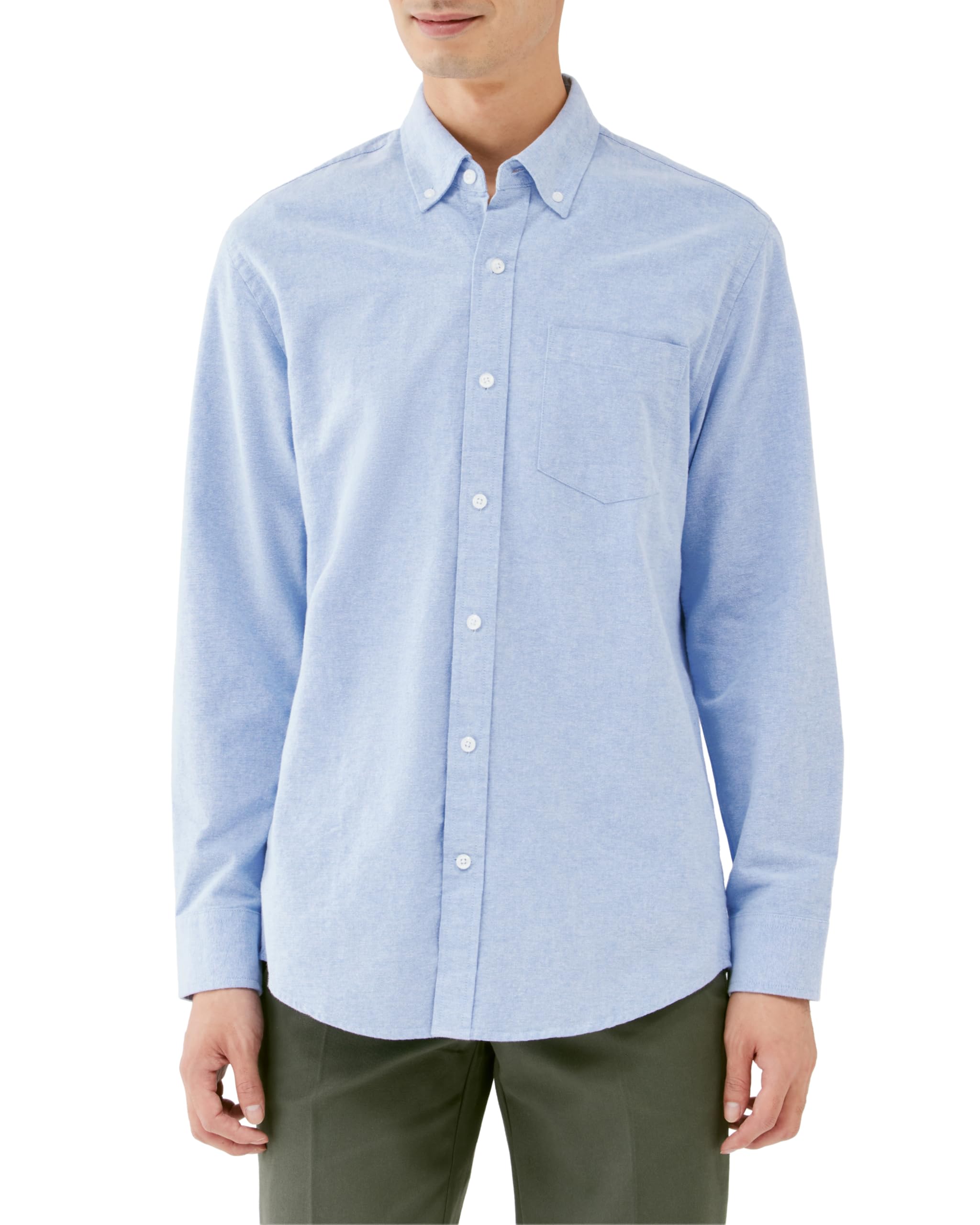 [Amazon Essentials] Oxford Shirt, Dress Shirt with Pocket, Regular Fit, Long Sleeve, Men s, Blue, Size S