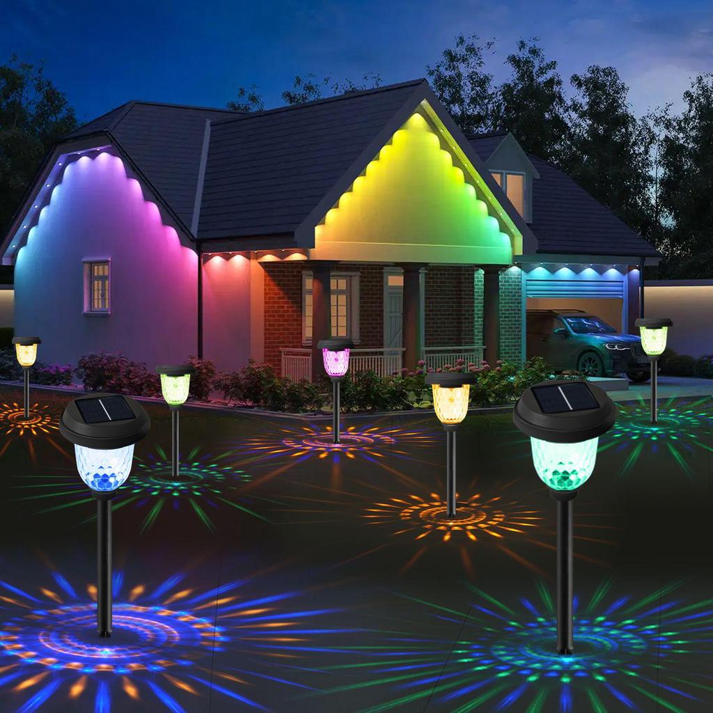 Solar Garden Decor Lights: Outdoor Courtyard Atmosphere Ground Plug Lighting for Yard and Lawn