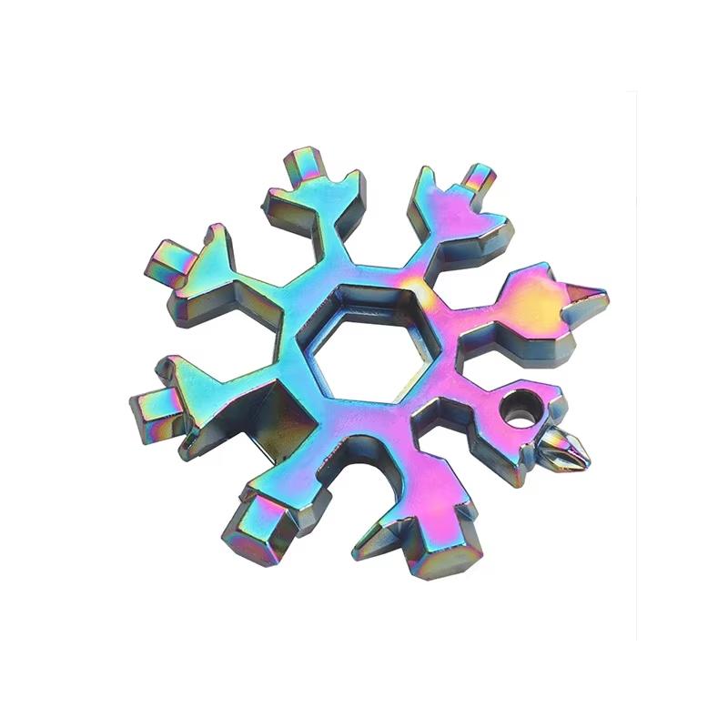 Snowflake Type 18-in-1 Multi-Function Wrench Lightweight Portable Repair Tool Alloy Octagonal Carry Anywhere Handyman Gear