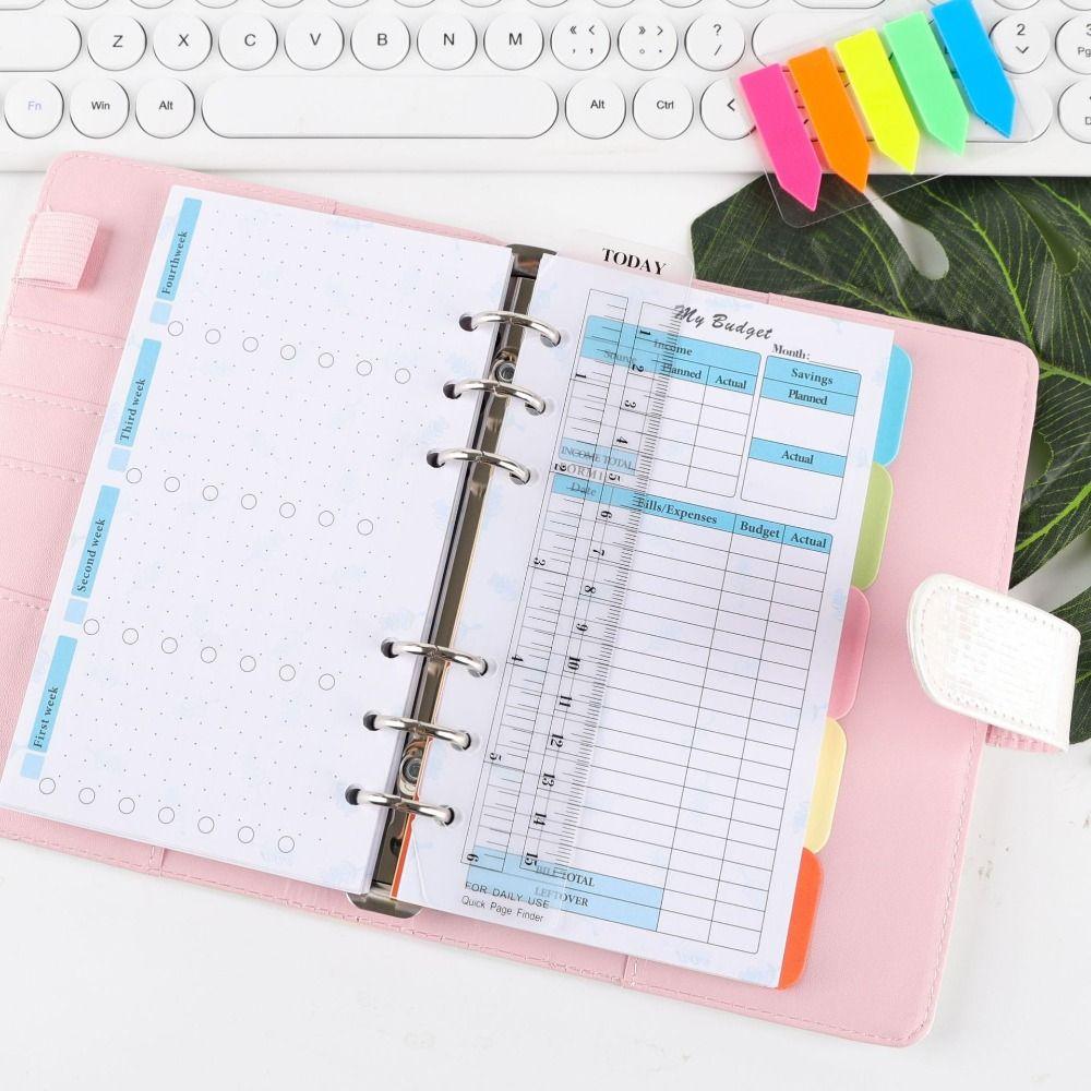 Schedules Organizer Refill Inner Pages A6 Loose Leaf Paper Spiral Binder Paper Budget Pages