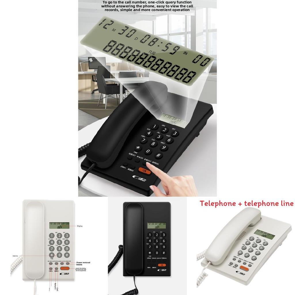 Traditional Corded Landline Phone For Home Office With Call Display And Phonebook Storage
