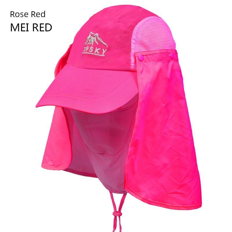 

TopSky TopSky Insect-Proof Hat Beach Sun Protection Men s and Women s Neutral Sun Hat Lengthened Brim Sports Cap 52010 Rose Red One size