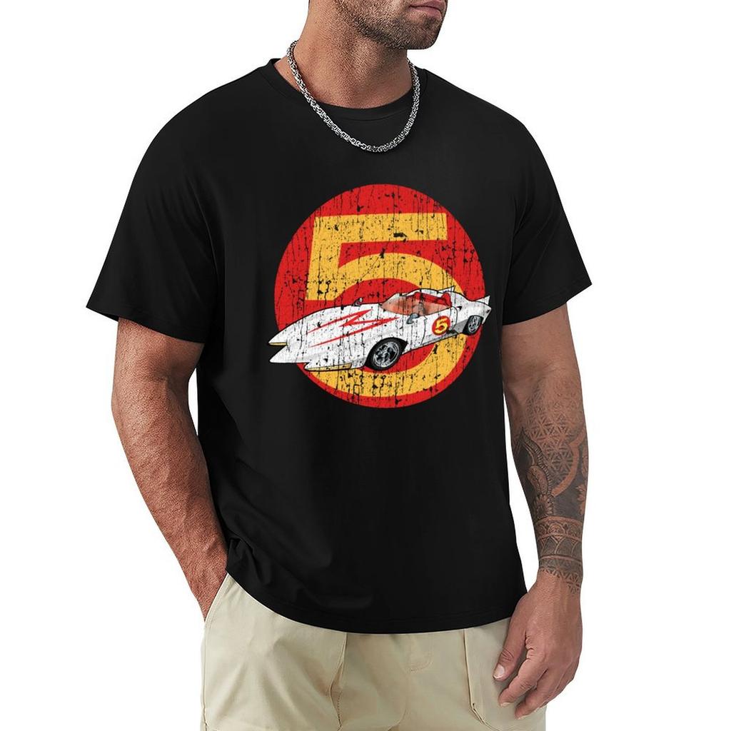 Mach 5 Distressed Vintage TShirt Soft AntiShrink Cotton Tee