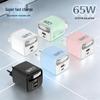 Macaron Color Retractable PD65W Charger: Compact Home & Travel Fast Charging with PD+USB Multi-Port