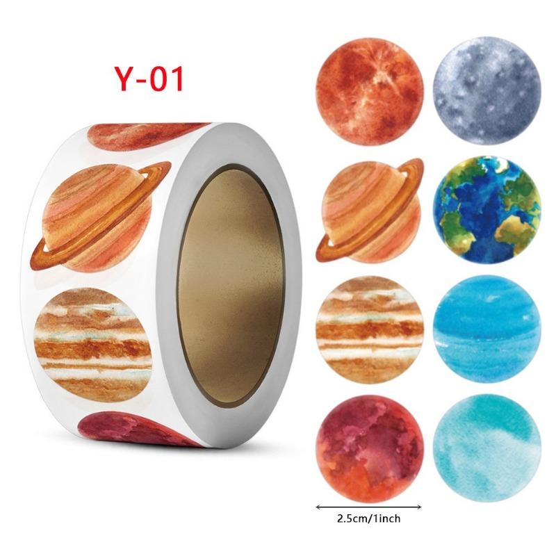 500pcs/roll Round Cat Funny Label Stickers for Packaging Phone Cases Suitcases Laptops Ins Hot Expression Stickers