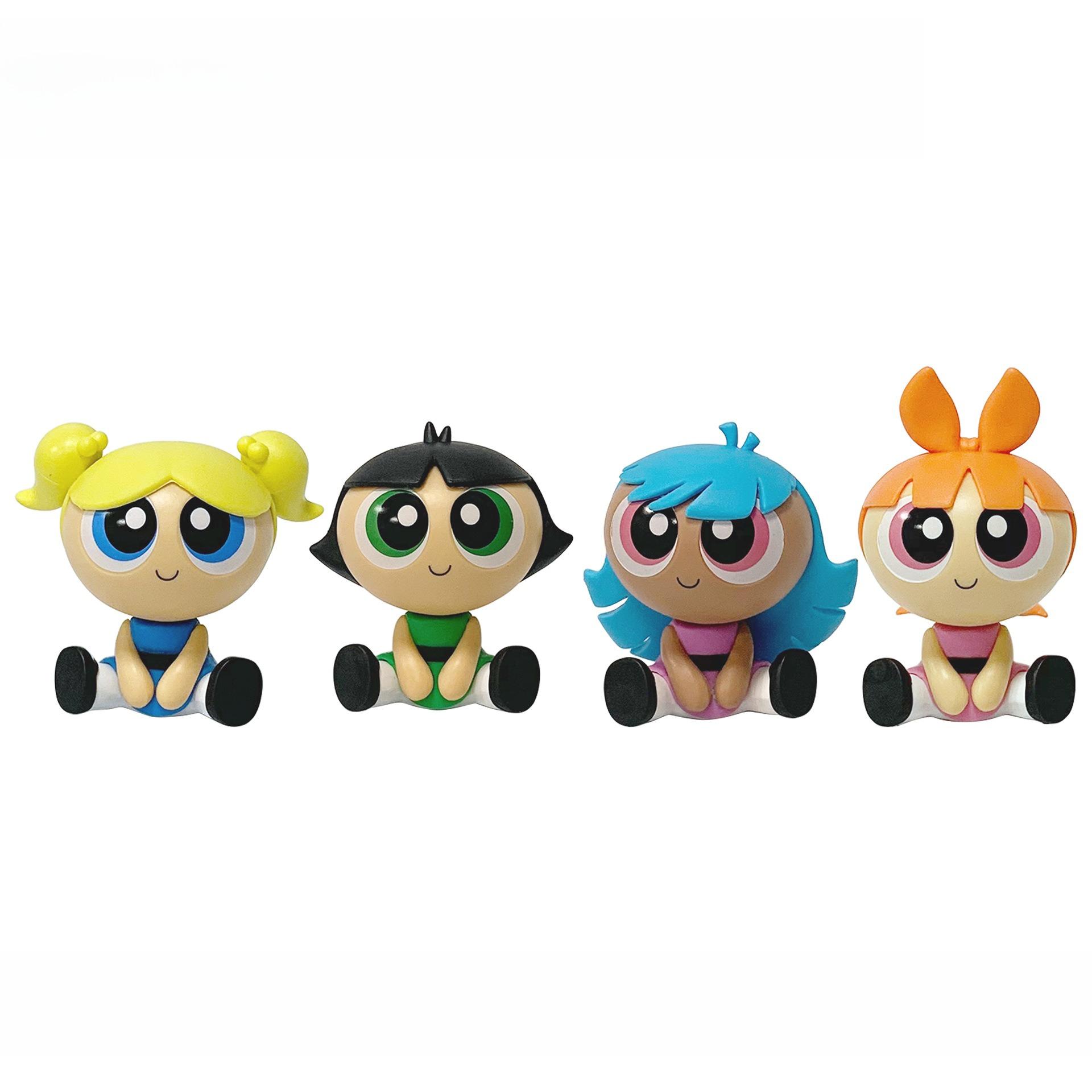 Cartoon Anime The Powerpuff And Girls Serie 4 Stuks Figuur Kawaii Creativiteit Karakter Pvc Model Bureau Speelgoed Vrouwen Verjaardagscadeau 4PCS