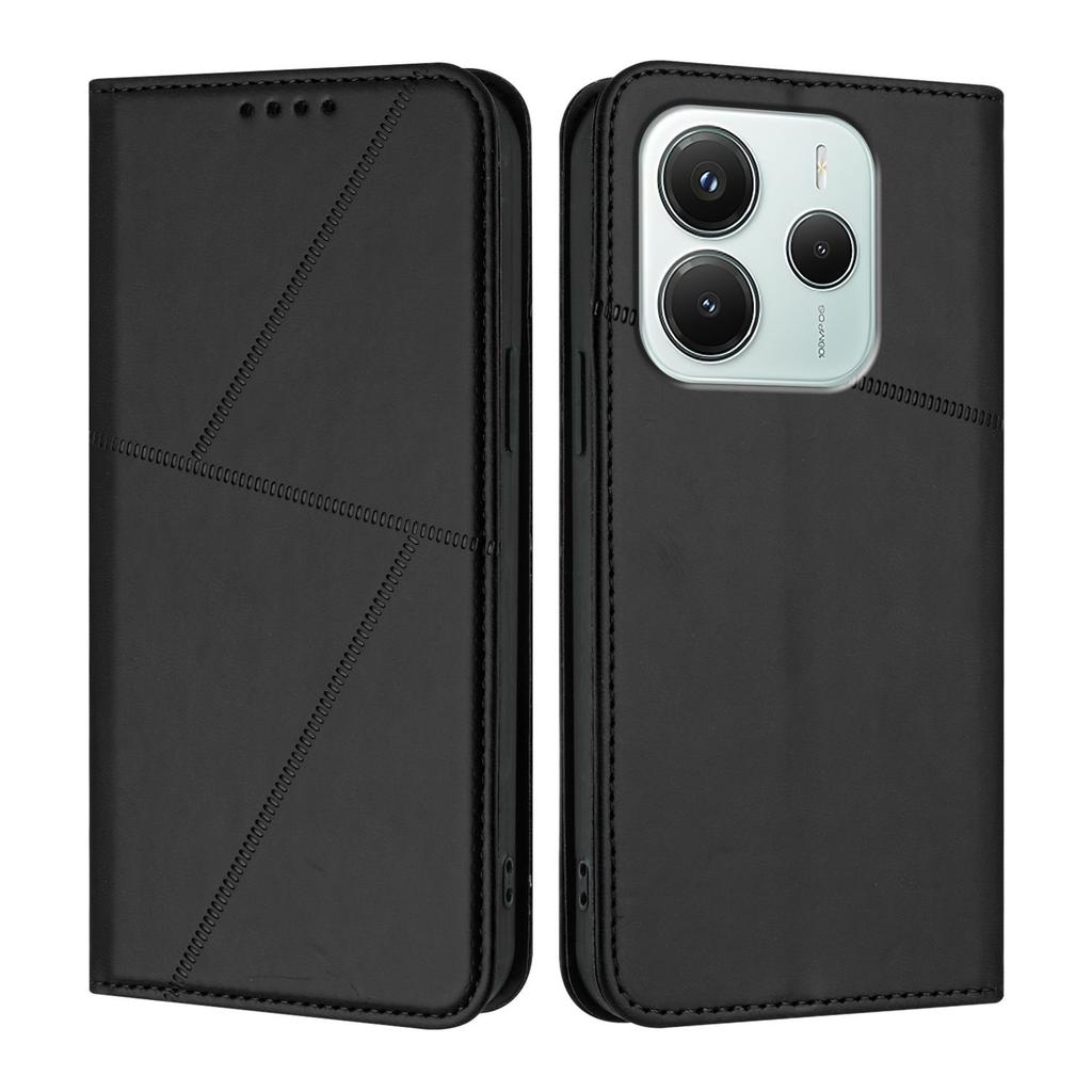 Pro Xiaomi Redmi Note 14 4G (164,84 x 78,15 x 8,16 mm) Peněženkové pouzdro s magnetickým uzávěrem Kožený vyklápěcí kryt na telefon se stojánkem