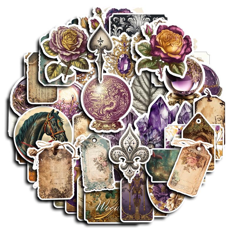 Marandi Retro Plant & Flower Stickers - 50 Sheets for Journaling & Laptops
