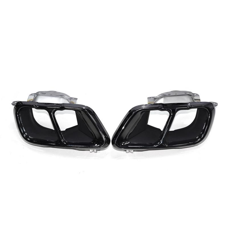 Compatible with 19-21 BMW X5 Black Quad Exhaust Carbon Fiber Tailpipe Trim