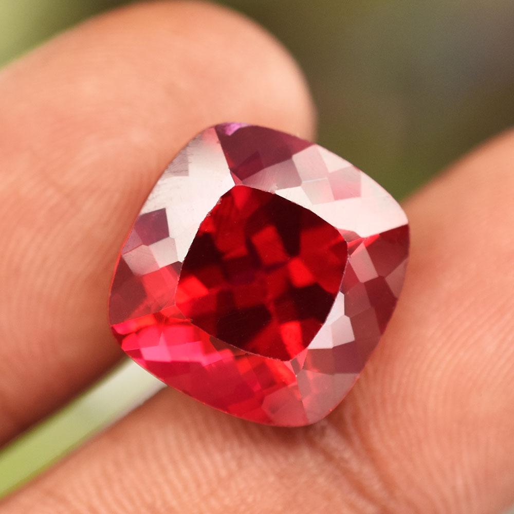 Natural Red Ruby Square Cushion 14x14mm Certified Loose Gemstone